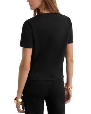 Plain Ribbed Neck T Shirt
