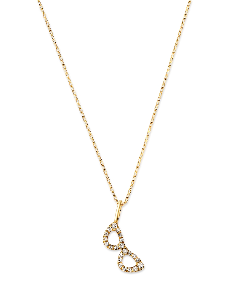 Adina Reyter 10K & 14K Yellow Gold Diamond Sunglasses Pendant Necklace. 15-16 - Exclusive