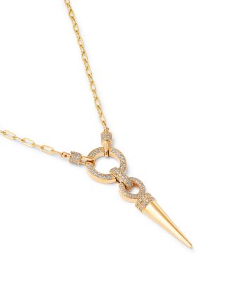 Diamond Spike Statement Necklace in 14K Yellow Gold, 1.0 tcw