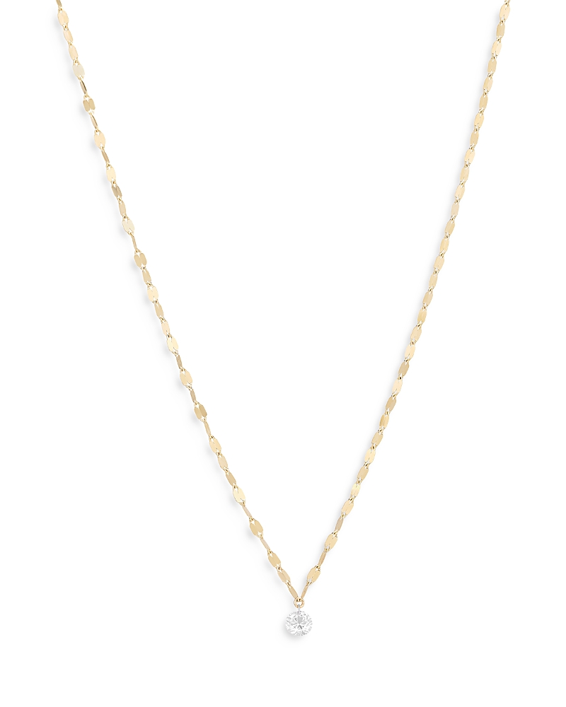 Lana 14K Yellow Gold Diamond Solitaire Pendant Necklace, 16