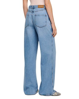 Fade Wide Straight Leg Jeans in Blue Jean