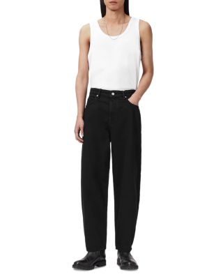 Regular Fit Curved Jeans in Washed Black