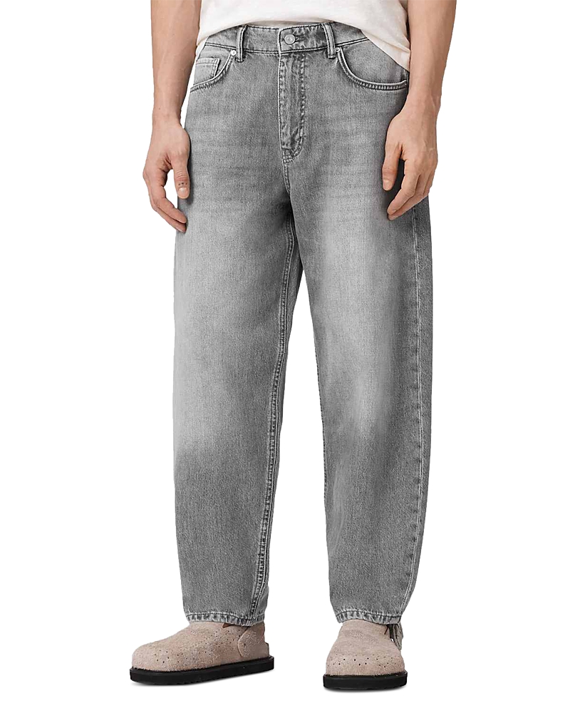 Allsaints Regular Fit Curved Jeans in Washed Grey