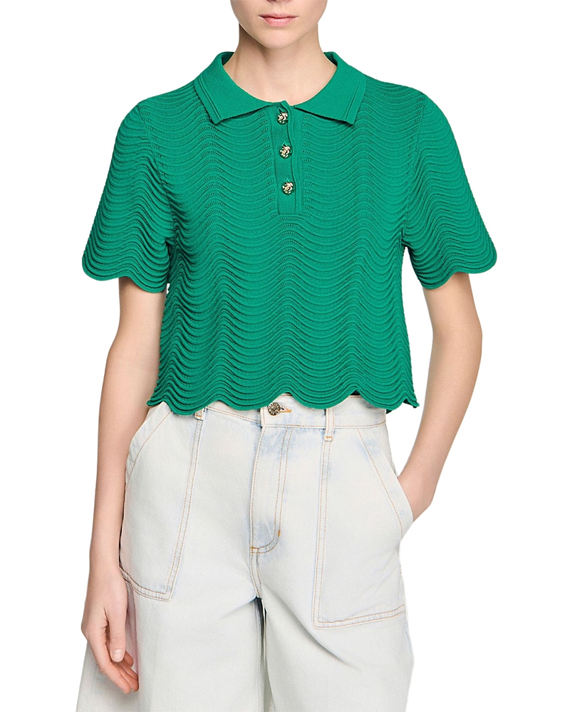 Sandro Campea Fancy Stitch Polo Top