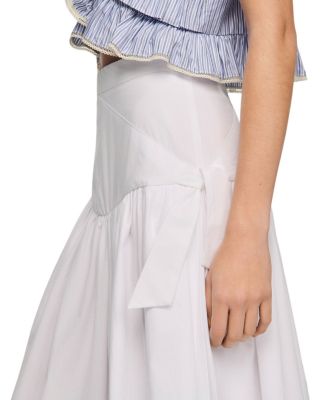 Aleonor Poplin Side Tie Maxi Skirt