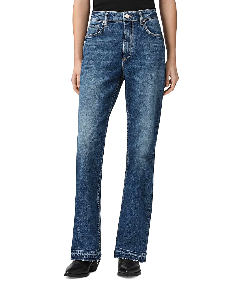 Allsaints Fable High Rise Bootcut Jeans in Mid Indigo
