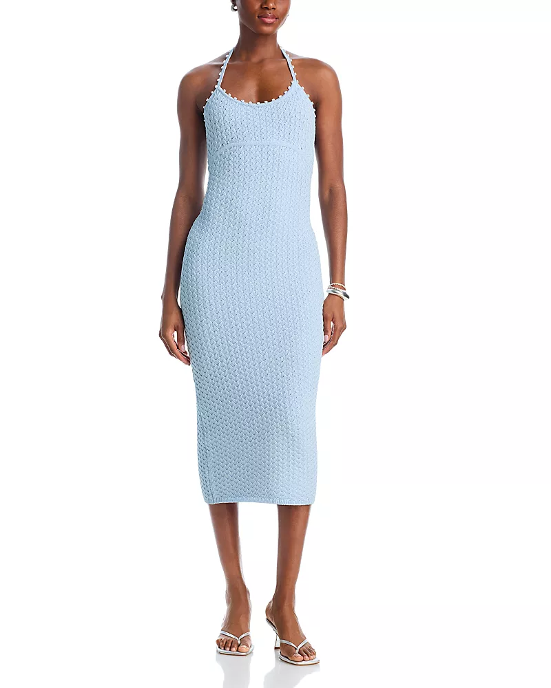 Aqua Pebble Knit Midi Dress - Exclusive