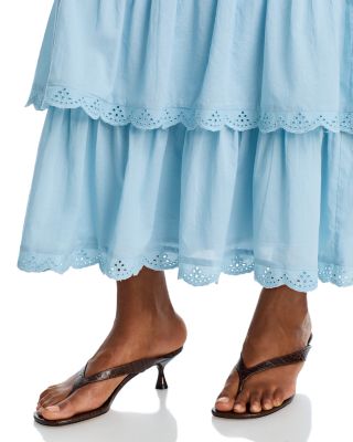 Eyelet Trim Top & Eyelet Trim Midi Skirt