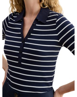 Merle Ribbed Polo Top