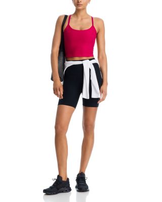 Spacedye Slim Racerback Cropped Tank in Vivid Pink