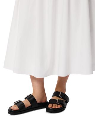 Leather Double Buckle Slides