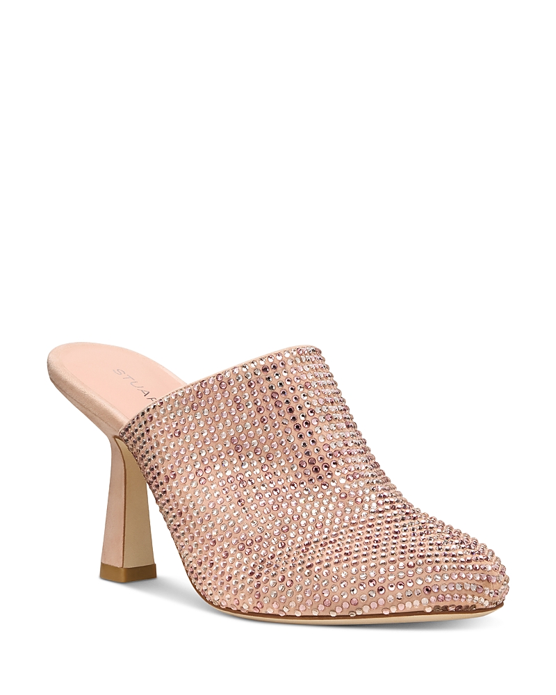 Stuart Weitzman Women's Thalia Shine Embellished Leather Mule Pumps