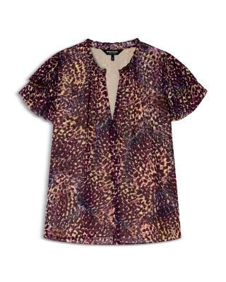 Orchid Print Dobby Top