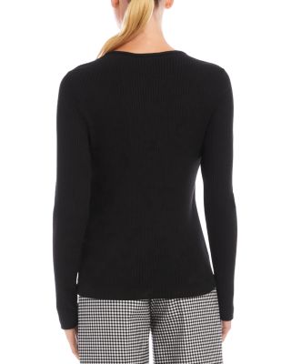 Ribbed Floral Button Top