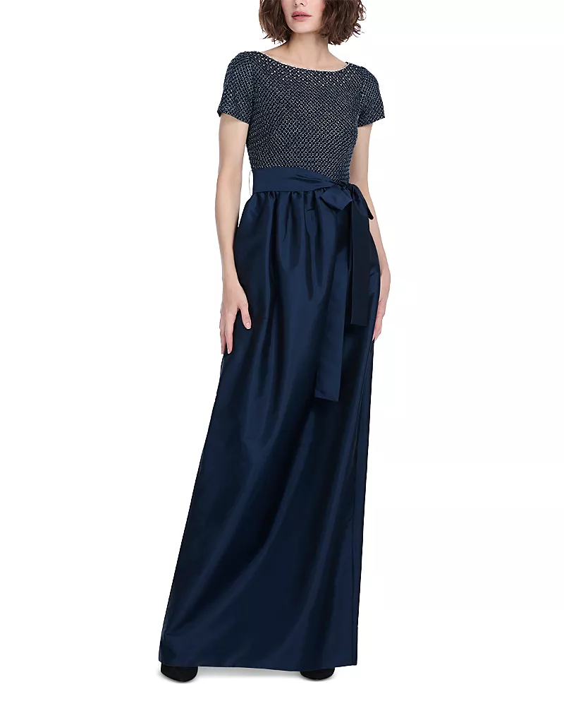 Emily Shalant Filagree Glass Beaded Gown