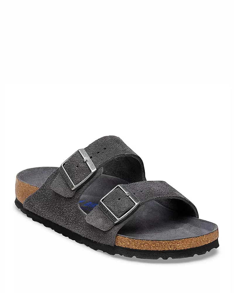 Birkenstock Men's Arizona Slide Sandals in Charcoal