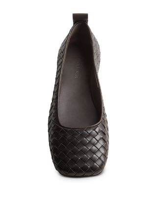 Women's Silenzio Dark Brown Woven Leather Loafers