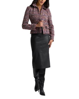 Houndstooth Tweed Boxy Jacket