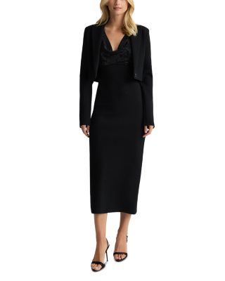 Santa Roma Cowl Neck Midi Dress