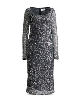 Pailette Scoop Neck Sheath Dress