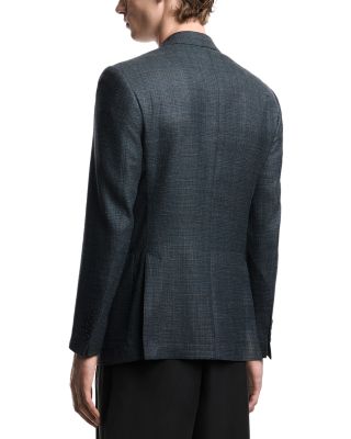 G Line Deco Regular Fit Single Breasted Notch Lapel Jacket in Wool & Silk Blend