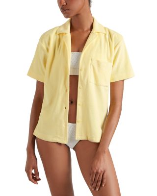 Short Sleeve Towelling Shirt Swim Cover-Up 
