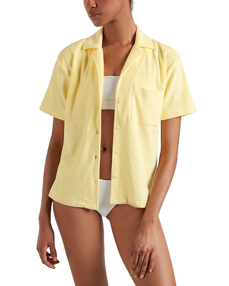 Hunza G Short Sleeve Towelling Shirt Swim Cover-Up