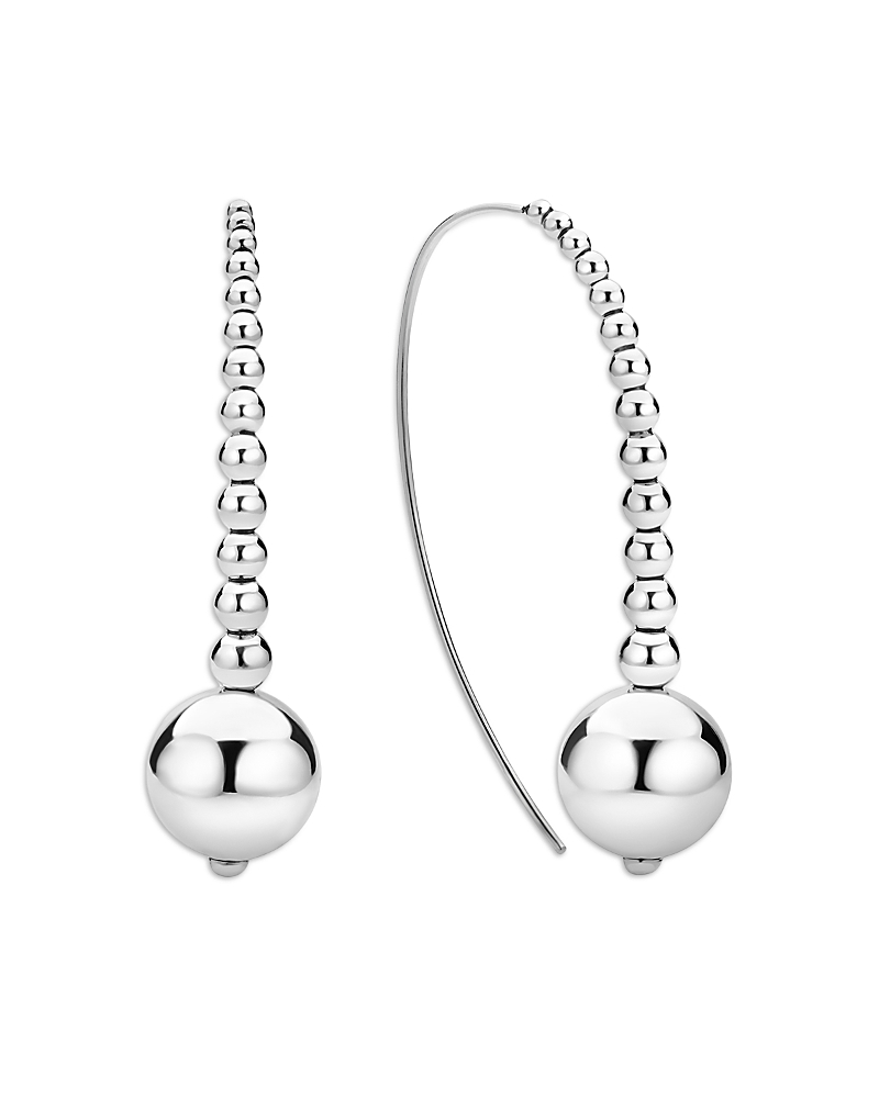 Lagos Sterling Silver Caviar Bubbly Graduated Bead Threader Earrings