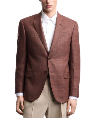 G Line Regular Fit Single Breasted Notch Lapel Jacket in Super 130s Wool