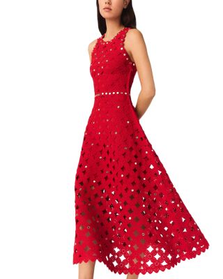 Crochet Dress with Mirror Embellishments