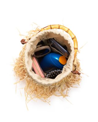 Fringed Straw Bucket Bag - Exclusive 