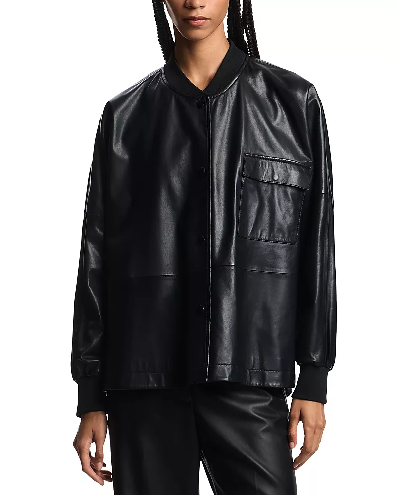 Emporio Armani Leather Bomber Jacket