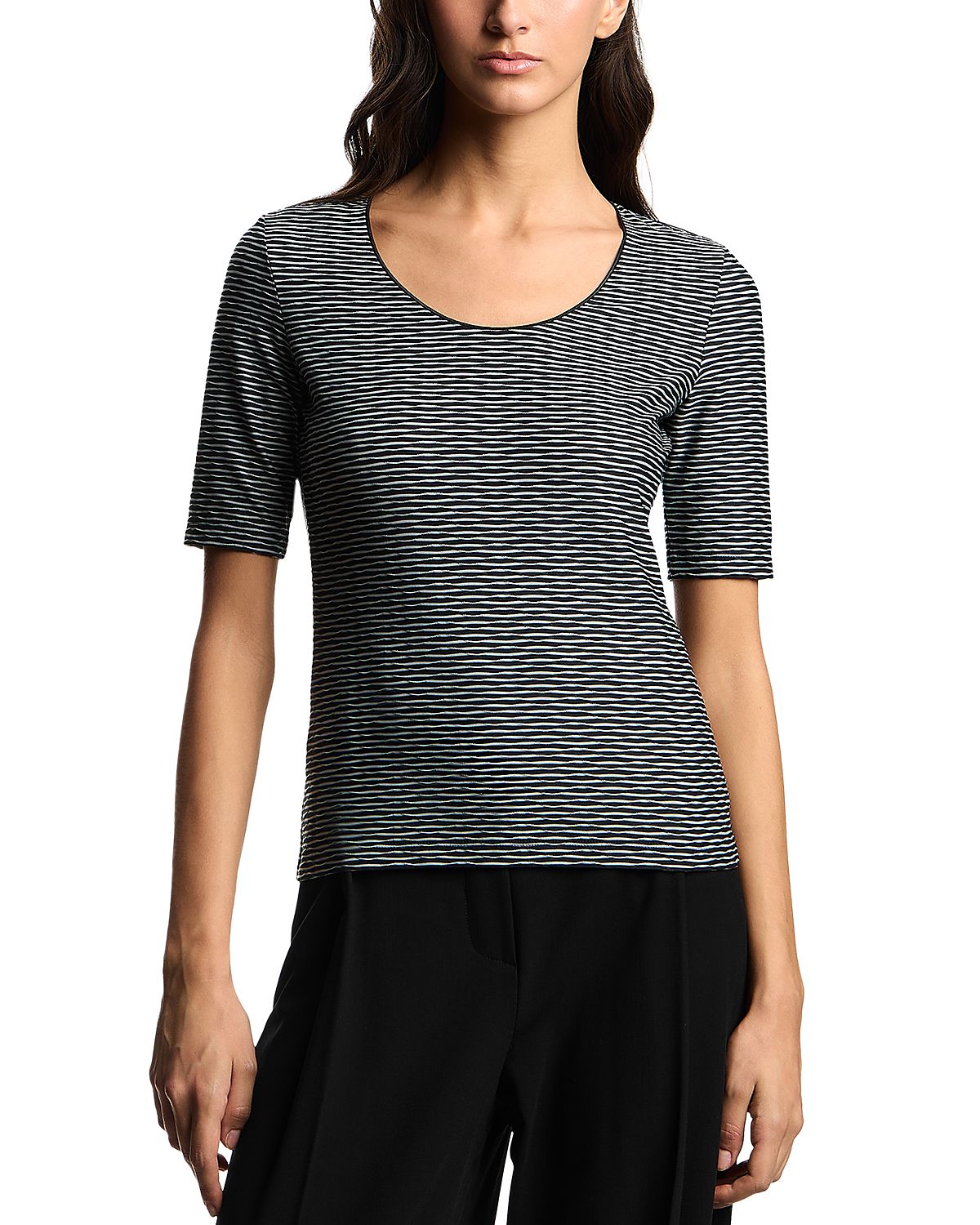 Emporio Armani Stretch Jersey Jacquard Top