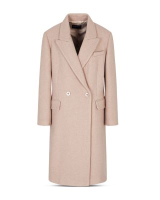 Knitwear Effect Double Breasted Coat