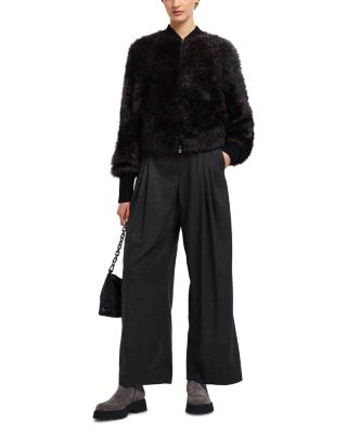 Faux Fur Effect Bomber Jacket