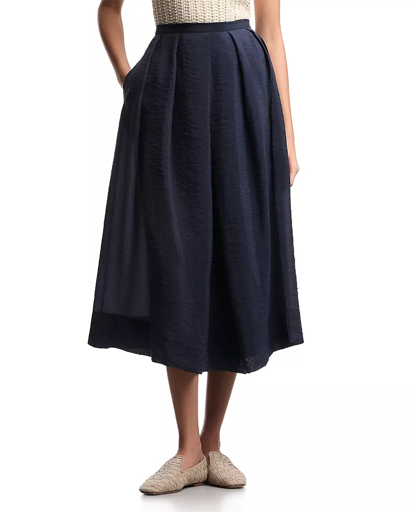 Emporio Armani Techno Creponne Midi Skirt