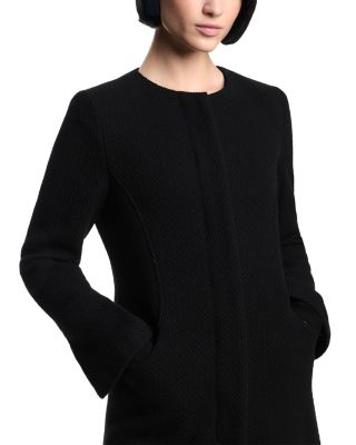 Detachable Collar Tricot Effect Coat