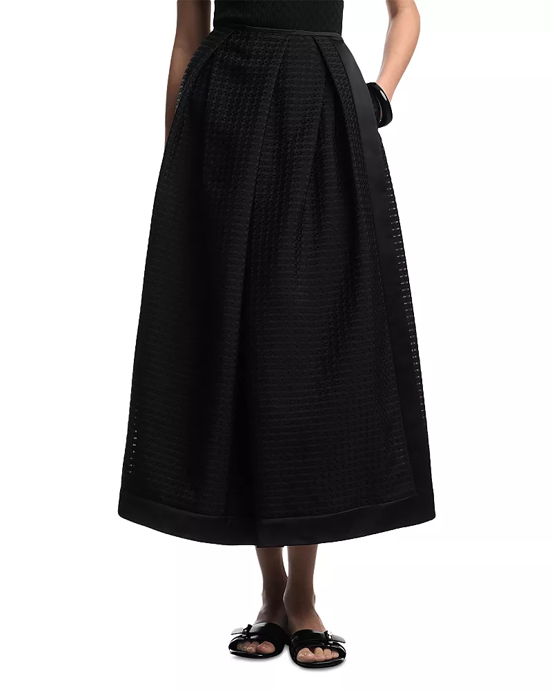 Emporio Armani Vichy 3D Jacquard Midi Skirt