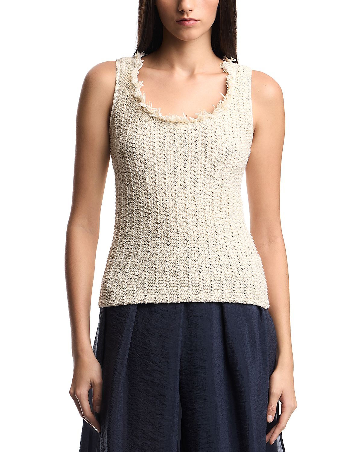Emporio Armani Fringe Detail Knit Top