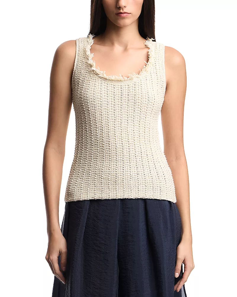 Emporio Armani Fringe Detail Knit Top