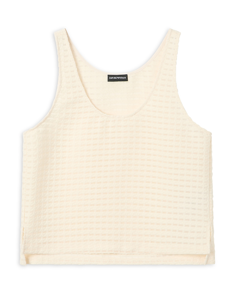 Emporio Armani Vichy 3D Jacquard Tank Top