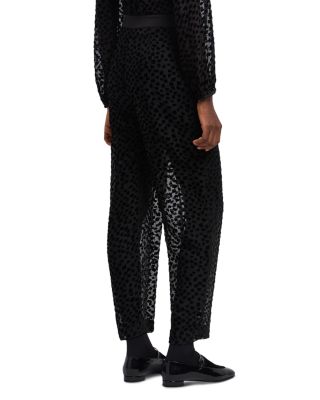 Tulle and Velvet Trousers with Jeu de Carte Motif