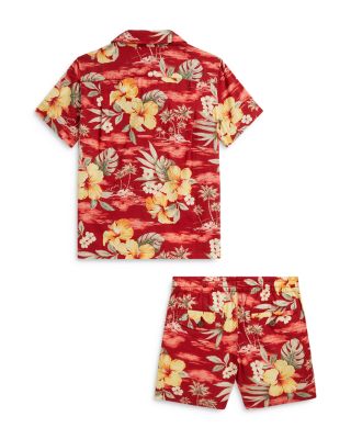 Boys' Floral Print Cotton Shirt & Shorts Set - Little Kid