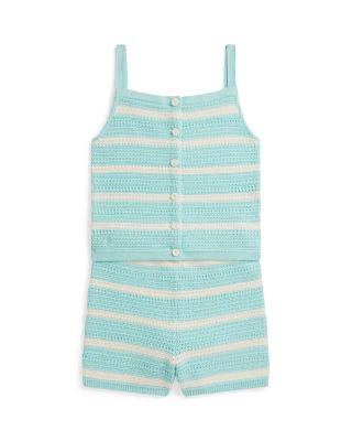 Girls' Crocheted Cotton Boxy Top & Shorts Set - Little Kid, Big Kid