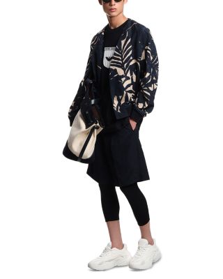 Blouson Palm Leaf Linen Blend Jacket