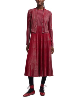 Bicolor Rib Midi Dress