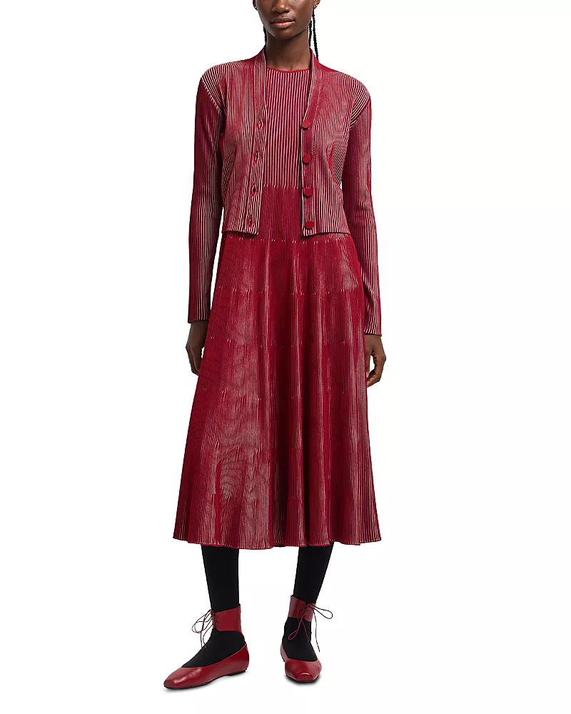 Emporio Armani Bicolor Rib Midi Dress