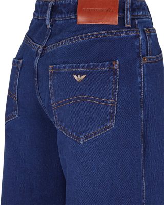 Medium High Rise Balloon Jeans in Blue Denim