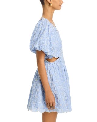 Embroidered Scallop Hem Mini Dress - Exclusive