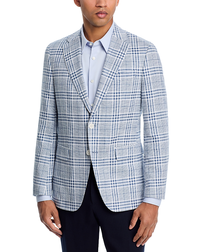Boss H-Hutson Plaid Regular Fit Suit Jacket